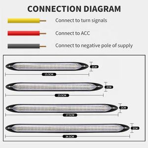 2pcs 12v הוביל drl פועל בשעות היום דרל ברים אור גמיש עמיד למים פס אוטומטי עם אורות זרימת בלם צבעוני - Product Image 4