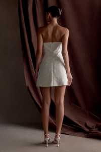 Nieuwe korte parel bruidsjurk met pailletten, modieuze 3D parel gala- en avondjurken, op maat gemaakte corset bruidsjurk voor feesten - Product Image 4