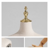 Mannequin d'Affichage pour Vêtements d'Enfants, Buste Supérieur, Bras en Bois Réglables, Base Métallique pour Boutique de Mode