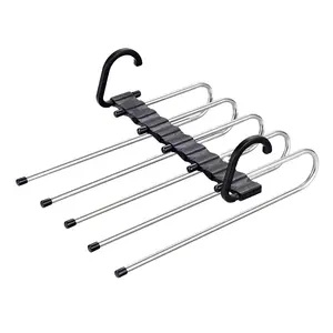 5 in 1 Magic Pants Hangers Space Saving Multifunctional Uses Rack Organizer Multi Functional Pants Rack