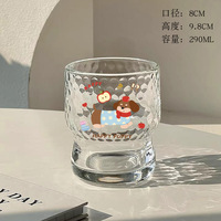 Tasse en verre créative de dessin animé bricolage pour café glacé lait américain tasses à eau ménagères exquises transparentes
