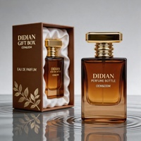 Flacon de parfum personnalisé unique à sertir pour homme, 100 ml, flacons de parfum vides 50 ml, flacon de parfum de luxe carré marron en verre avec bouchon Zamac