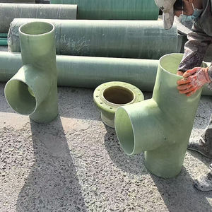 Té FRP résistant à la corrosion Té de tuyau GRP pour canalisation d'eau de refroidissement industrielle - Product Image 3