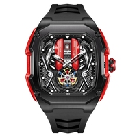 Montre automatique mécanique de marque tendance, étanche, squelette, sport, bracelet en silicone, Relios Masculino – Ventes Flash