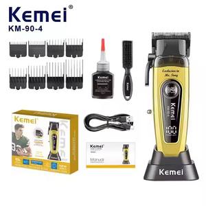 منتج جديد ماكينة حلاقة الشعر الاحترافية <span class=keywords><strong>Kemei</strong></span> KM-90-4 بقوة 11500 دورة في الدقيقة و10 واط للرجال بشفرة DLC مع قاعدة شحن - Product Image 5