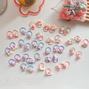Tali rambut jari kecil anak-anak, aksesori rambut putri serbaguna gadis warna-warni lingkaran rambut tenun warna-warni anak-anak - Product Image 4