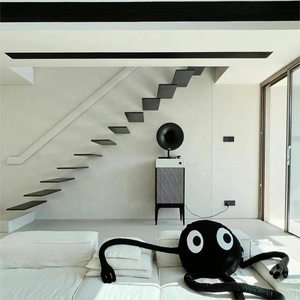 <span class=keywords><strong>Escalera</strong></span> Flotante Minimalista de Estilo Moderno con Soporte Ultrafino de Acero Simple Oculto en la Pared y Peldaños de <span class=keywords><strong>Madera</strong></span> Maciza - Product Image 5
