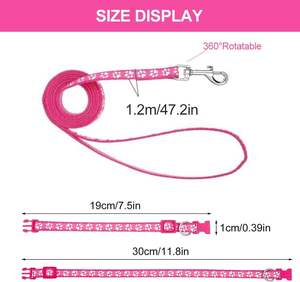 Manufacturer Wholesale Multi-colors Nylon Adjustable <b>Dog</b> Collar and <b>Leash</b> Set - Product Image 2