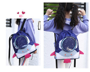 可用新空间卡通拉绳肩包儿童女童男童游泳包儿童运动游泳包 - Product Image 3