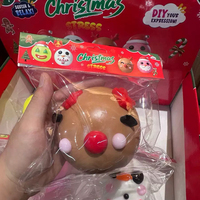Jouets Squishy Noël 2026 : Monstres Visage de Chien en TPR, Jouets Sensoriels Anti-Stress à Presser, Cadeaux de Noël pour Enfants