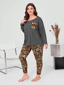 Camisón con estampado de leopardo para mujer, ropa de dormir de viscosa con bolsillos en la parte delantera y hombros descubiertos - Product Image 6