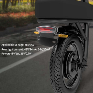 Angbow 36V/48V Elektrikli Bisiklet Arka Lambası, IPX4 Su Geçirmez LED Gece Uyarısı ve Sol/Sağ Frenleme için Dönüş Freni ile - Product Image 3