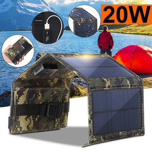 Panneaux solaires monocristallins pliables portables 20W 60W, chargeur USB 5V, efficacité 20%, mini chargeur extérieur pour appareils portables - Product Image 1