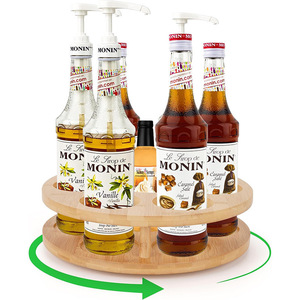 Estante giratorio de bambú para encimera de cocina, organizador multifunción de madera para botellas de condimentos, Lazy Susan. - Product Image 1
