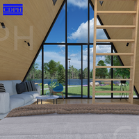 Maison intelligente préfabriquée de 30 m2, construction rapide, villa de luxe modulaire, maison triangulaire en forme de A