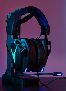 Bras de suspension à fourche en métal flexible RVB Design <span class=keywords><strong>Casque</strong></span> de jeu durable avec microphone USB Style de lumières respiratoires - Product Image 5