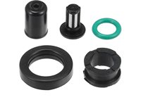 Éléments filtrants d'injecteur de carburant automobile, pièces en plastique, noyau de forme carrée, pour moteur, incluant joints toriques, boucles, capuchons et joints d'étanchéité