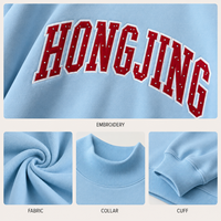 Sweat-shirt décontracté pour femme en molleton mélangé de coton, col montant, avec broderie lettre appliquée et épaules tombantes, vente en gros