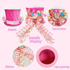 Pohon Natal Mini untuk Meja dengan Topi di Puncaknya, Ornamen Pohon Natal Buatan Kecil, Dekorasi Meja untuk Dekorasi Rumah dan Pesta - Product Image 4