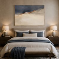 Peinture murale abstraite minimaliste de luxe, paysage neutre sur toile, œuvre d'art moderne à lignes épurées, décoration intérieure design pour la maison