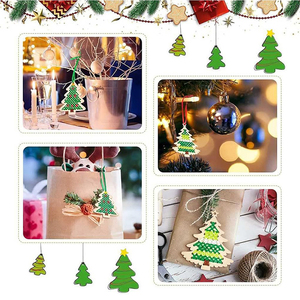 10 Uds. <span class=keywords><strong>Bordado</strong></span> de <span class=keywords><strong>punto</strong></span> de <span class=keywords><strong>cruz</strong></span> de madera árbol de Navidad <span class=keywords><strong>Kits</strong></span> de <span class=keywords><strong>punto</strong></span> de <span class=keywords><strong>cruz</strong></span> personalizados Juego de <span class=keywords><strong>punto</strong></span> de <span class=keywords><strong>cruz</strong></span> de Navidad de madera - Product Image 5