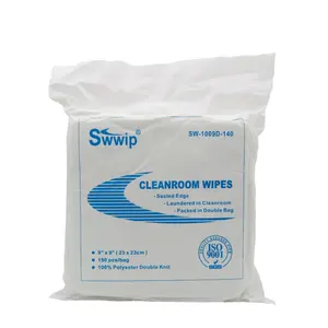 140GSM Laser Cut Lint Free 9*9 Inch Polyester Cleanroom Wipes For Cleanroom