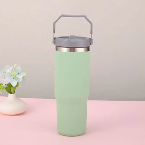 Mug isotherme en acier inoxydable de 30 oz, écologique, anti-fuite, sans BPA, avec poignée, pour le bureau, le camping, les fêtes, cadeau - Product Image 4