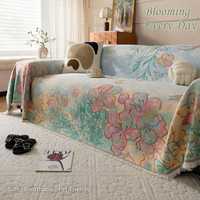 Vintage Schmetterlings-Blüten-Wandteppich im französischen romantischen Landhausstil, gewebter Quastenüberwurf für Schlafzimmer, Sessel, gemütliche Ecke