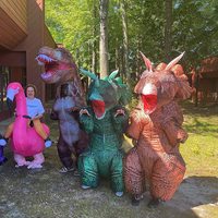 Costume de dinosaure gonflable cornes de arc-en-ciel, Triceratops, tenue d'halloween pour adultes,