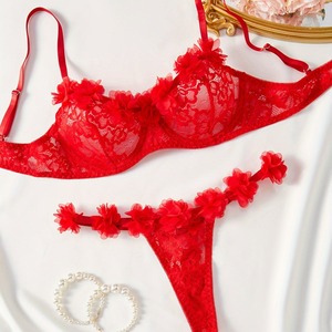 New Product Hot Selling Lace Mesh Fun Underwear <b>Set</b> Women's <b>Sexy</b> Temptation Two Piece Underwear <b>Set</b> - Product Image 2