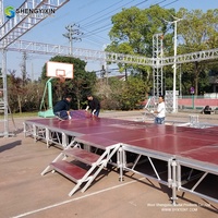 Scène de spectacle extérieure portable en aluminium, plateforme amovible pour événements et concerts, plancher de scène pour système de sonorisation