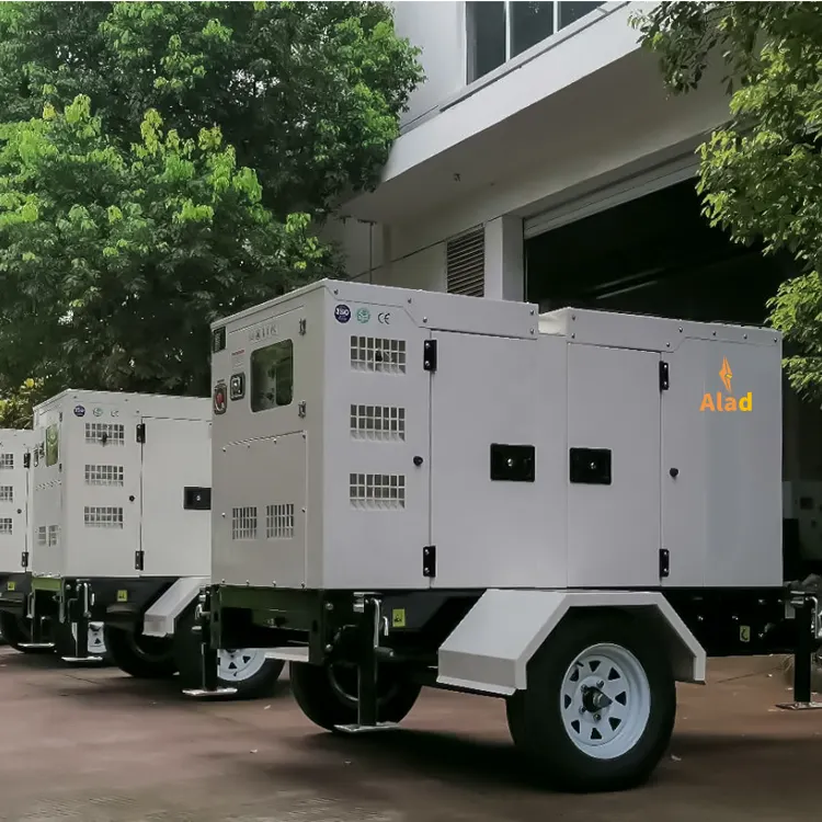 Generator listrik, trailer tipe portabel 10KW 30kW 50kW 80kW 100kW 160kW