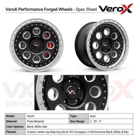 Rines VeroX Personalizados Forjados para Todoterreno, 17, 18 y 20 Pulgadas, Negro Mate, Beadlock, Diseño Cóncavo, para Camionetas, 6x139.7, 6x5.5, 5x120, 5x114.3, 6 Birlos, 4x4