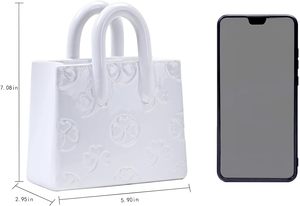 <span class=keywords><strong>Vaso</strong></span> in ceramica <span class=keywords><strong>vaso</strong></span> di fiori <span class=keywords><strong>bianco</strong></span> (fatto a mano) borsa per decorazione <span class=keywords><strong>porta</strong></span> pennelli Organizer e portapenne - Product Image 2