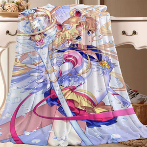 Nuevo personalizado 3D impreso Anime dibujos animados ángulo monstruo patrón suave ligero franela polar mantas para la venta - Product Image 1