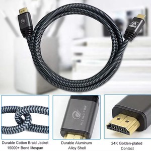 New 8k <strong>HDMI</strong> 2.1 <strong>Cable</strong> Ultra HD AWM 20276 <strong>High</strong> <strong>Speed</strong> Plug in Audio Male-Male 7680P <strong>HDMI</strong> <strong>Cable</strong> - Product Image 2