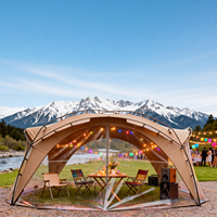 Grande tente de réception en forme de dôme avec parois latérales en tissu maillé TPU, protection UV50+, imperméable, pour le glamping, les mariages, les événements familiaux en plein air, abri contre l'ombre