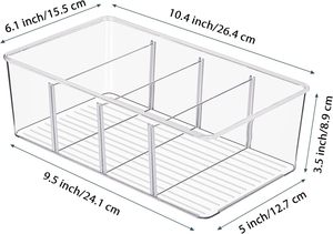 Plastic Pantry Organizers Storage <b>Bins</b> Kitchen Organization Pantry Storage Refrigerator Organizer <b>Bins</b> with Removable Dividers - Product Image 2