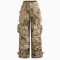 DIZNEW Custom multi pocket camouflage cargo pants men 2024 new American functional retro street plus size straight pants unisex