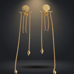 Pendientes Colgantes de Flor Vintage de Latón Chapado en Oro con Borlas Asimétricas para Mujer, Regalo para Fiesta - Product Image 3