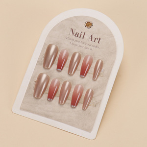 2023 été doux Style autocollants dégradé couleur TikTok chaud faux ongles conseils amovible - Product Image 3