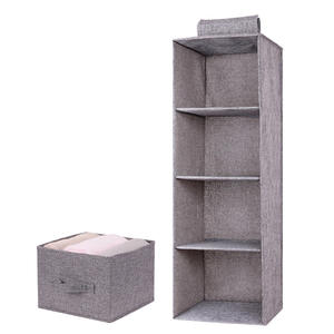 Organisateur de rangement portable pour armoire, étagère suspendue verticale avec tiroirs multi-niveaux pour vêtements et sous-vêtements, gris - Product Image 1
