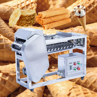 Machine à gaufres électrique commerciale pour la fabrication de cornets de crème glacée croustillants, de gaufres et de biscuits roulés