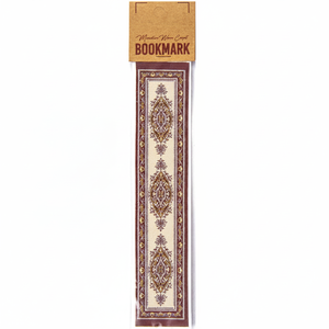 Marcapáginas tejido turco diseñado con alfombra miniatura color crema-Burdeos - Product Image 2