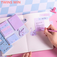 Ensemble de notes autocollantes portables Swan Design, motif floral, bloc-notes auto-adhésif avec index, papeterie de bureau et scolaire, logo personnalisé