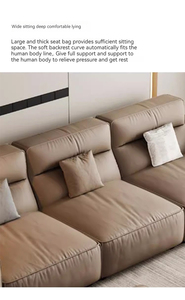 <span class=keywords><strong>2025</strong></span> youtai ý Sofa da phòng khách đường thẳng cao trở lại sofa cho không gian nhỏ - Product Image 6