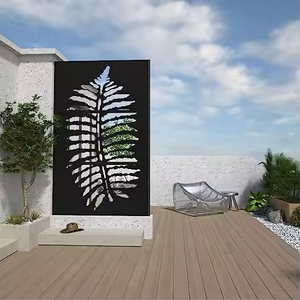 Panneaux de clôture décoratifs en métal Corten découpés au laser pour jardin extérieur, écrans d'intimité, sécurité anti-escalade - Product Image 1