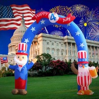 Vente en gros d'usine de produits de haute qualité des États-Unis Arche gonflable Uncle Sam et Aigle pour la Fête de l'Indépendance avec lumières LED
