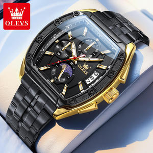   Montre à quartz étanche pour homme, chronographe carré en acier inoxydable 3661, lumineuse, logo personnalisé OEM, calendrier - Product Image 2
