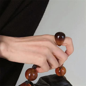 Trendy Geometric Acrylic Resin <strong>Ring</strong> Bold Large Amber Bubble Resin <strong>Stack</strong> <strong>Ring</strong> Elegant Women Jewelry - Product Image 2